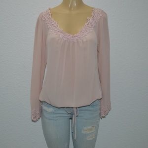 Karen Kane light pink L silk long sleeve